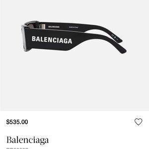 Balenciaga Black Rectangular Sunglasses